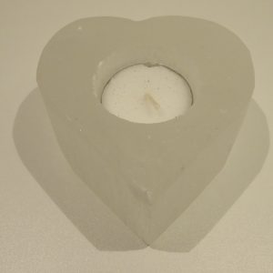 Selenite Heart Candle Holder