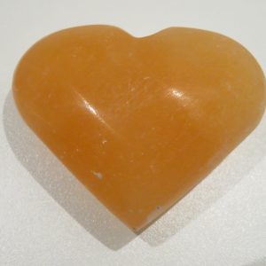 Selenite Peach Heart
