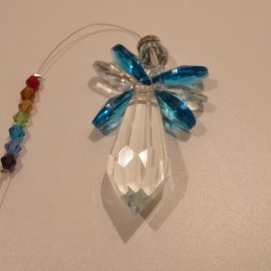 Blue Angel Sun Catcher with Chakra Beads