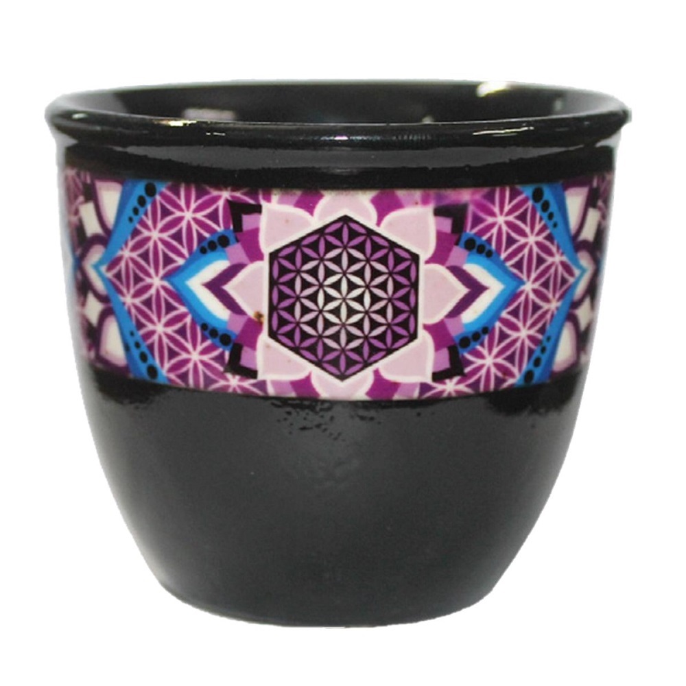 Ceramic Small Flower Of Life Smudge Pot