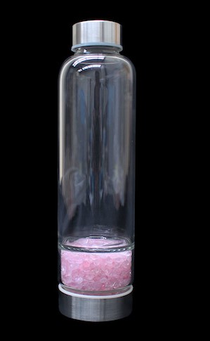 Rose Quartz Chip Water Bottle