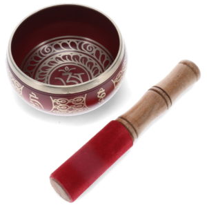 SINGING BOWL - Red Tibetan Design