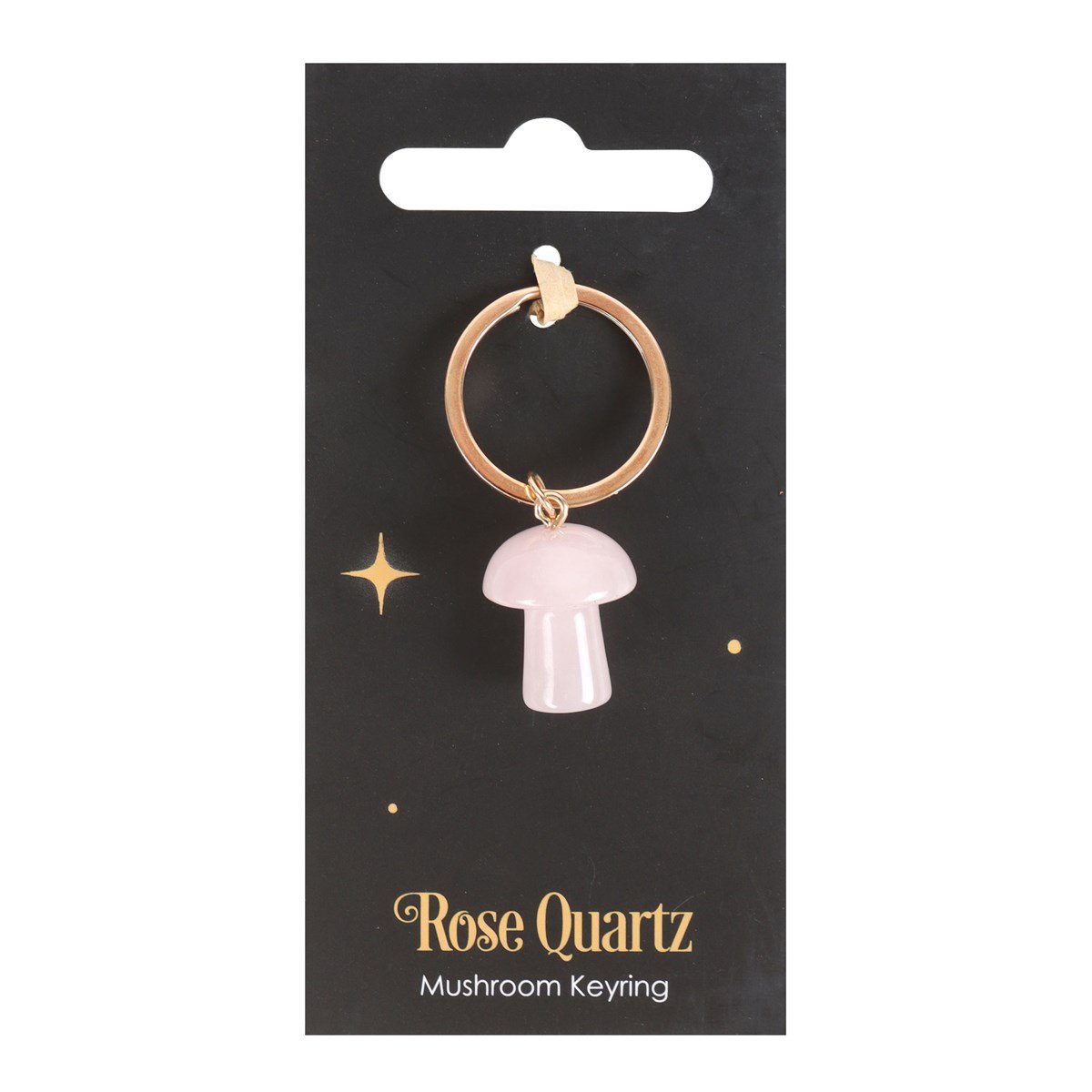 Rose Quartz Mushroom Keyring