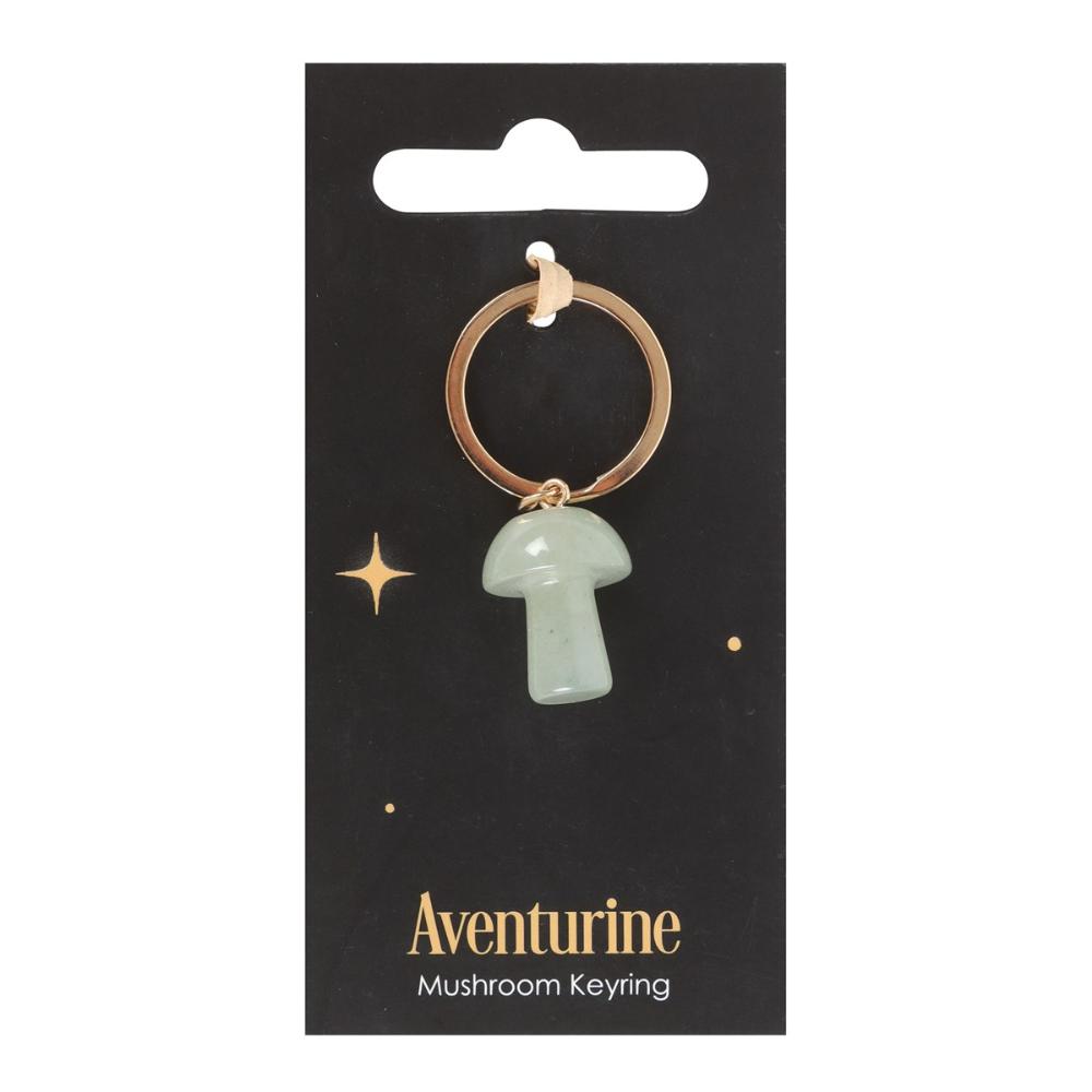 Green Adventurine Mushroom Keyring
