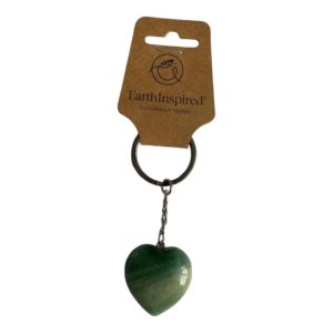 Green Aventurine Heart Keyring