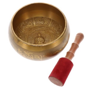 Brass Buddha Gold Singing Bowl 17cm- Note E