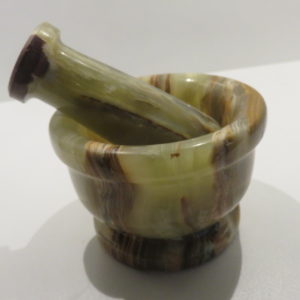Banded Calcite Mortar and Pestle