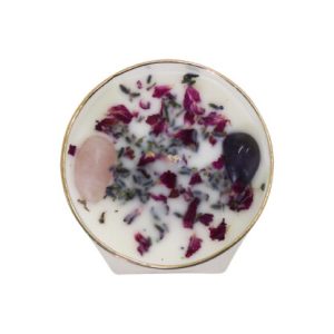 Amethyst & Rose Quartz Infused Soy Candle Shore Breeze & Sage