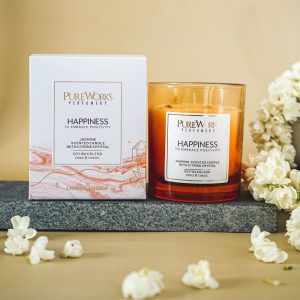 Happiness Jasmine with Citrine Crystal Energy Candle