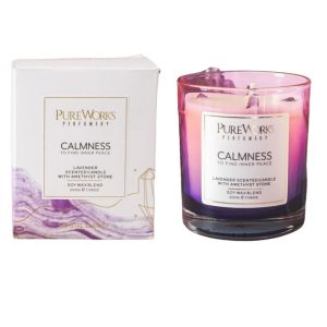 Calmness Lavender with Amethyst Crystal Energy Candle