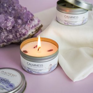 Calmness Lavender with Amethyst Crystal Energy Candle