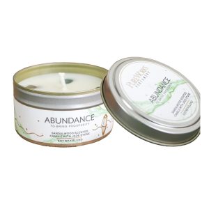 Abundance Sandalwood with Jade Crystal Energy Candle